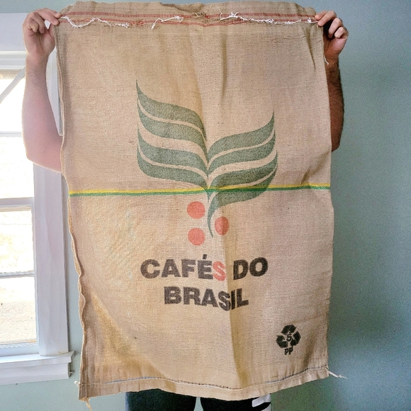 Cafés do Brasil Burlap Coffee Bean Oversized Bag Sack - Picture 1 of 2
